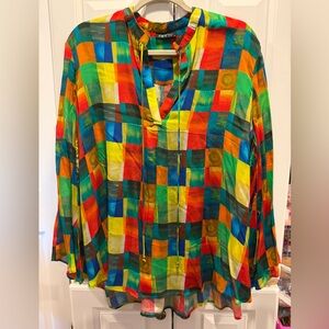 SOLD••••• Colorful Plaid Blouse